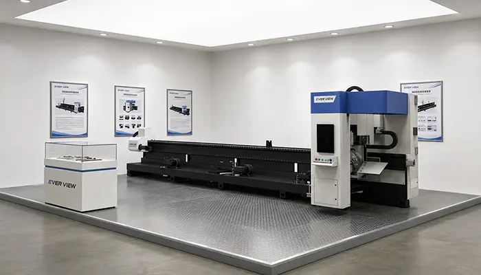 The three-spindle pipe cutting machine helps with pipe material processing The three-spindle pipe cutting machine helps with pipe material processing
